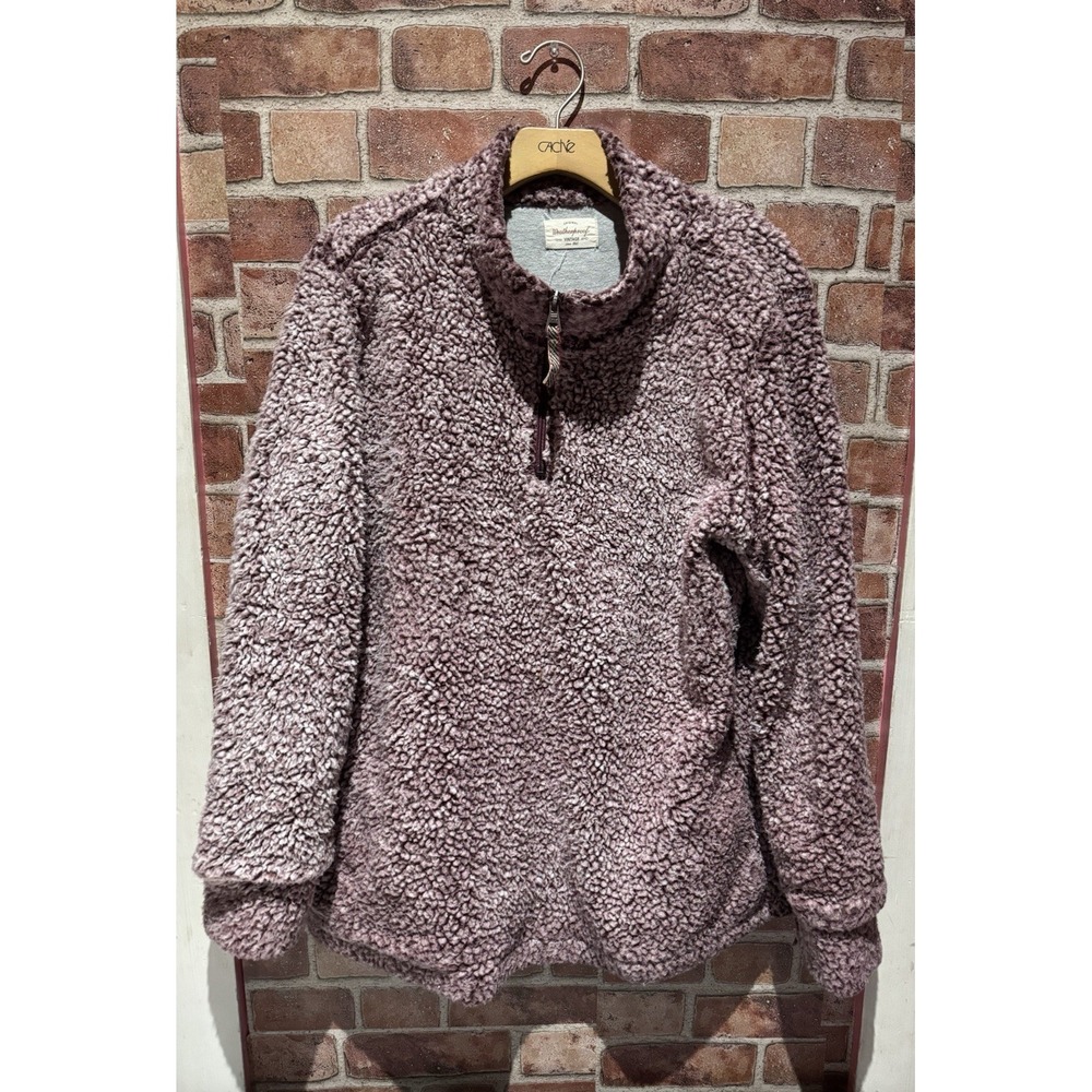 Original Weatherproof Vintage‎ Sherpa Jacket Women's Size L Maroon Cozy Collared